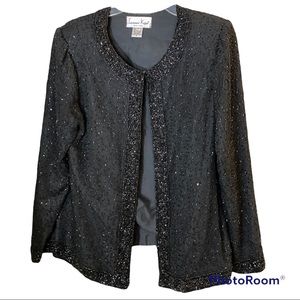Lawrence Kozar, size medium, Silk, Embellished, Black Evening Jacket